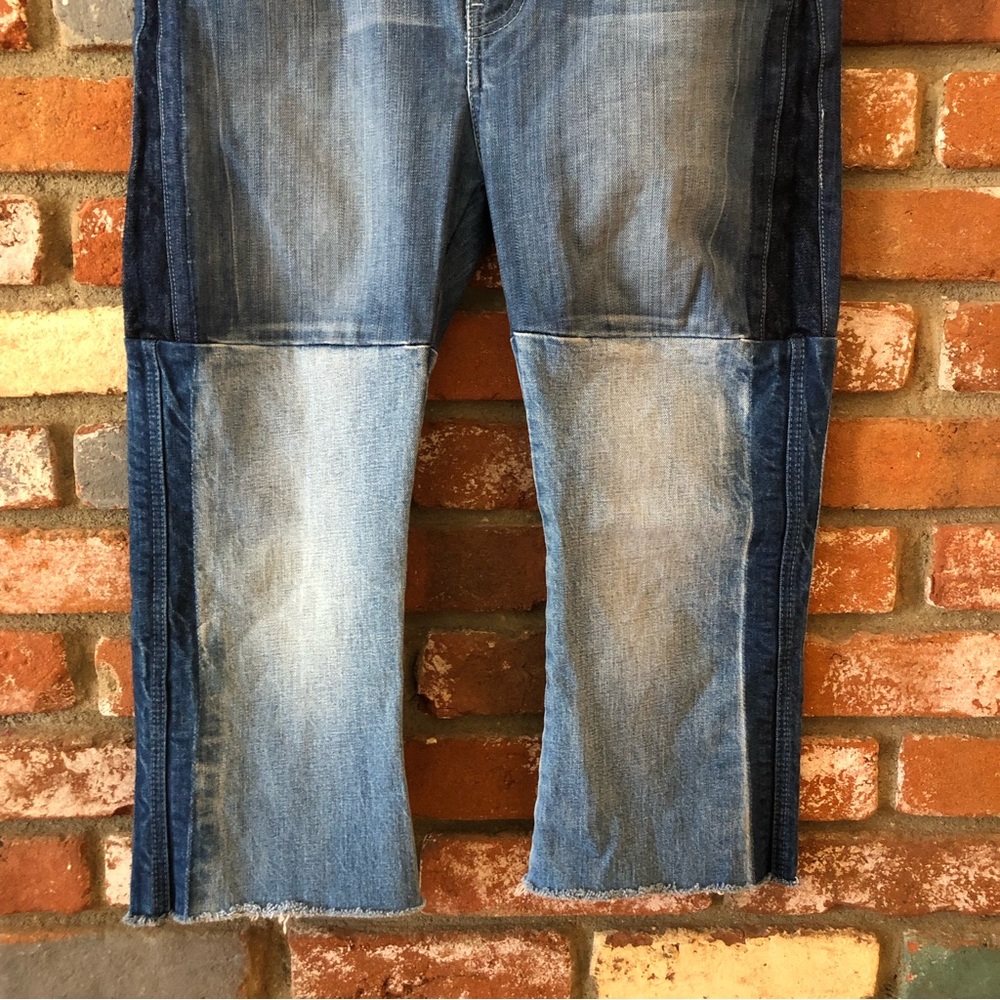 Revice Cropped Patchwork Distressed High Rise Jea… - image 4